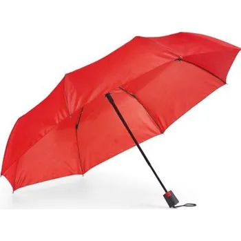 TOMAS. 190T polyesterový skládací deštník s automatickým otevíráním - Červená