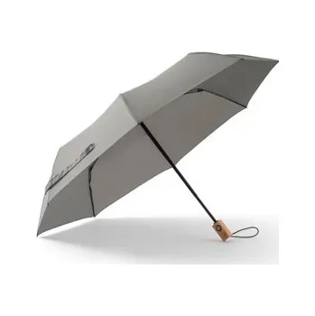 Deštník RIVER. Skládací rPET deštník s automatickým otevíráním a zavíráním - Světle Šedá