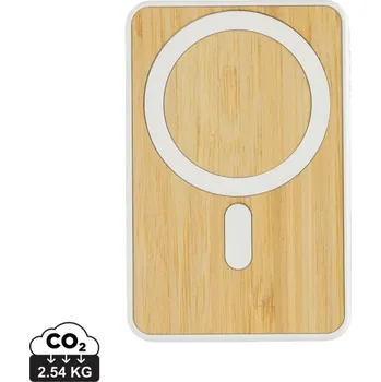 Powerbanka Magnetická powerbanka Zen 5000mAh 5W z RCS plastu a bambusu - Bílá