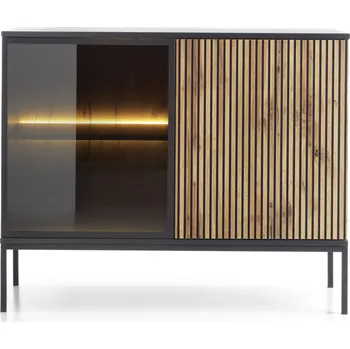 Komoda Komoda Sento s LED osvětlením 104 cm dub wotan/černá