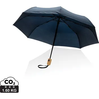 21" bambus auto-open/close deštník Impact ze 190T RPET AWARE - Námořní Modř