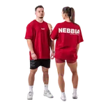 Nebbia Oversized tričko GYM ESSENTIALS 381 tmavě červené - M