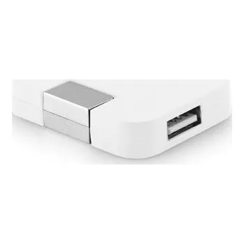 USB hub JANNES. HUB se 4 USB-A porty z ABS - Bílá