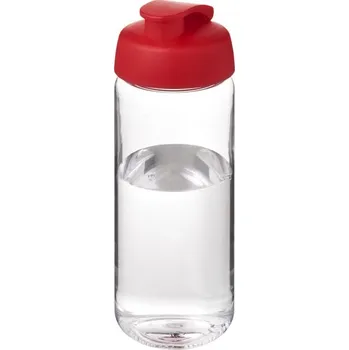 Sportovní lahev H2O Active® Octave Tritan™ o objemu 600 ml s odklápěcím víčkem - Průhledná čirá / Červená