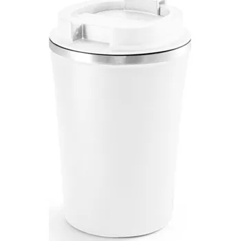 Termohrnek PHELPS. Cestovní hrnek z nerezové oceli a PP 470 ml - Bílá