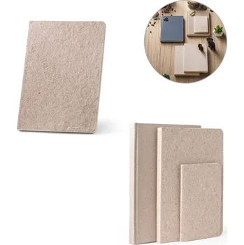 TEAPAD SEMI-RIGID. Poznámkový blok A5 s polotuhým krytem vyrobeným z odpadu z čajových listů (65%)