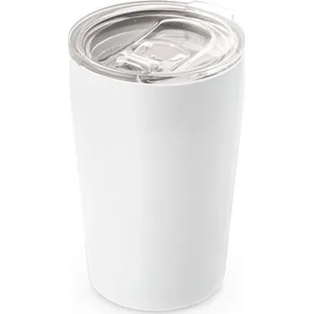 Termohrnek SLIDER. Cestovní hrnek z nerezové oceli 380 ml - Bílá