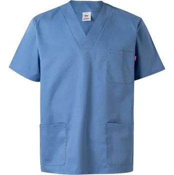 Pánské tričko VL ILLAPA. Keprová tunika (190 g/m²) s krátkými rukávy z polyesteru (65 %) a bavlny (35 %) - Pastelově Modrá / XS