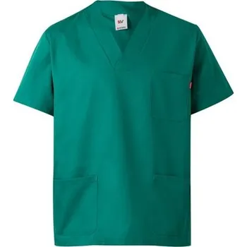 Pánské tričko VL ILLAPA. Keprová tunika (190 g/m²) s krátkými rukávy z polyesteru (65 %) a bavlny (35 %) - Zelená / 4XL