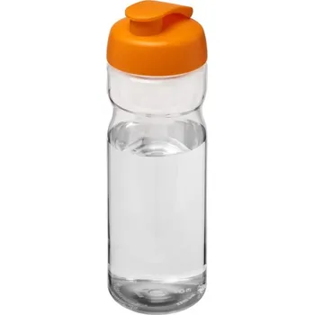 Sportovní lahev H2O Active® Base Tritan™ o objemu 650 ml s odklápěcím víčkem - Průhledná čirá / Oranžová