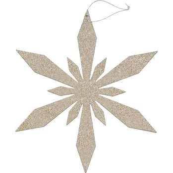 Vánoční dekorace DECOLED Vločka II, pr. 15 cm, zlatá