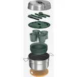 QUECHUA Nerezový nepřilnavý ešus 500 | 25 dílů | 4 osoby ZELENÁ