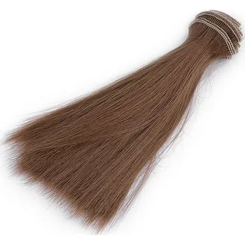 Vlasy pro panenky, 15 cm, hnědé