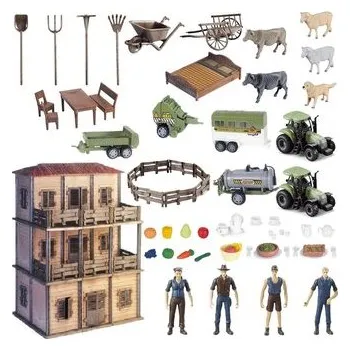 plyšák Duży zestaw farma domek z rolnikami DIY