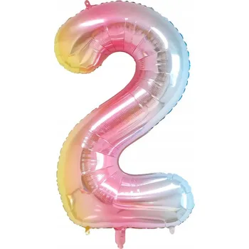 Balónek Fóliový balónek duhový "2" 1 m