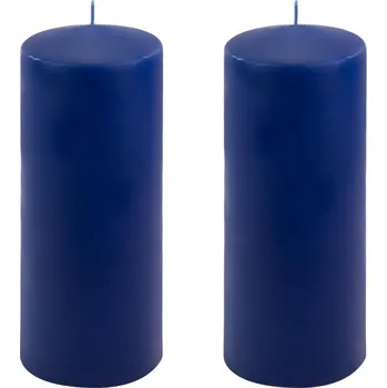 Svíčka Sada sloupových svíček, 25 cm, Ø 10 cm, modrá, 2 ks