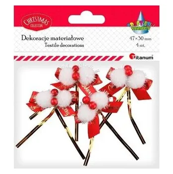 Kokarda czerwona z napisem Merry Christmas 4szt (pl, 2000, Jiné, Titanum)