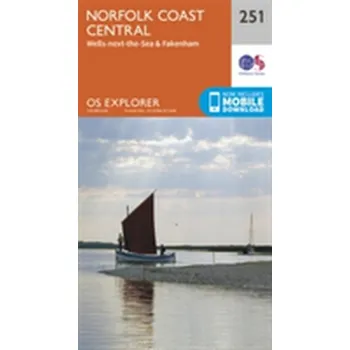 Encyklopedie Norfolk Coast Central - Ordnance Survey [EN] (2015, Skládaná mapa, Ordnance Survey)