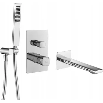 Vodovodní baterie Podomítková vanová baterie Laveo TORES stříbrná