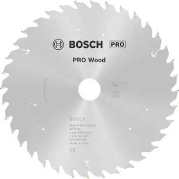 Pilový kotouč Pilový kotouč Bosch Standard for Wood 160x20 mm Dostupné varianty: Pilový kotouč Bosch Standard for Wood 160x20 mm/36z.