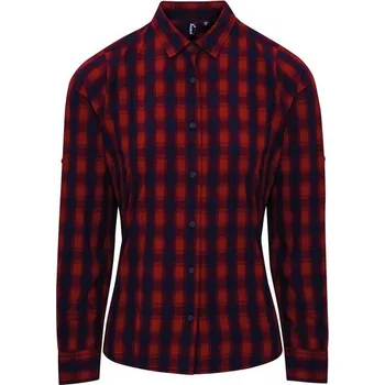 Dámská košile Premier Workwear Dámská bavlněná kostkovaná košile - Červená / tmavě modrá | M