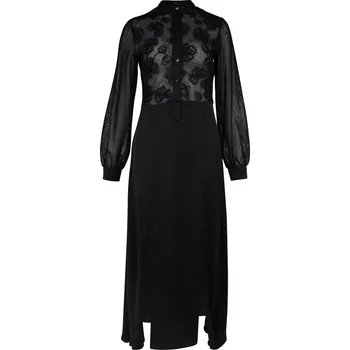 Dámské šaty Šaty Nu Denmark 8351-23 černé dlouhé s efektní průsvitnou horní partií Velikost: 36