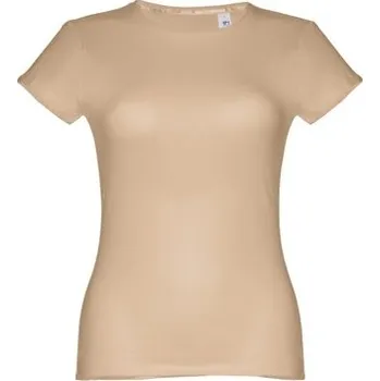 Dámské tričko THC SOFIA. Dámské bavlněné tričko s páskem - Světle Hnědá / XXL