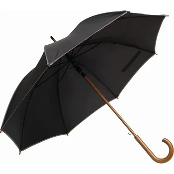 Deštník Automatický Dřevěný Holový Deštník Waltz - Černá / Šedá