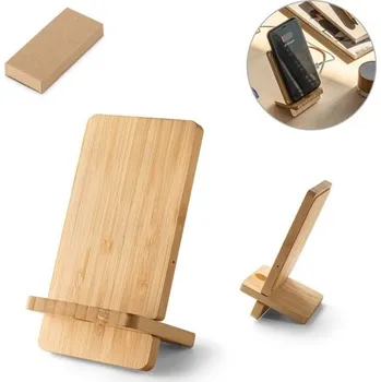 LANGE. Držák na smartphone s 15W rychlou bezdrátovou nabíječkou z bambusu