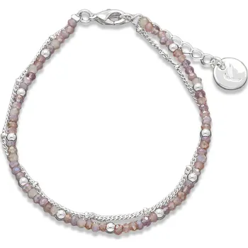 Náramek Yvon Stříbřený náramek s jemnými skleněnými krystaly