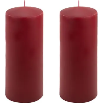 Svíčka Sada sloupových svíček, 25 cm, Ø 10 cm, vínová, 2 ks