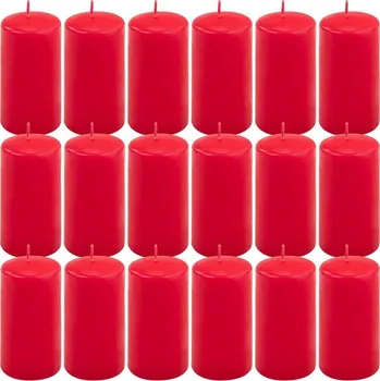 Svíčka Sada sloupových svíček, 11,5 cm, Ø 6 cm, červená, 18 ks