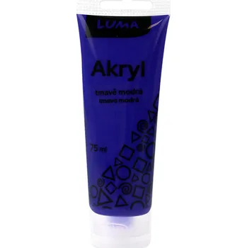 Speciální výtvarná barva Barvy akrylové 75ml, modrá tmavě LUMA