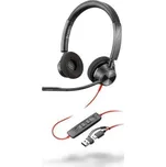 Poly náhlavní souprava Blackwire 3320 MS, USB-C/A adaptér, stereo