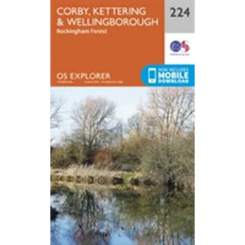 Encyklopedie Corby, Kettering and Wellingborough - Ordnance Survey [EN] (2015, Skládaná mapa, Ordnance Survey)