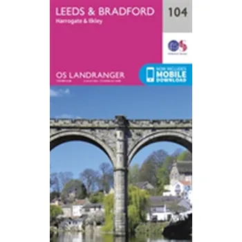 Encyklopedie Leeds & Bradford, Harrogate & Ilkley - Ordnance Survey [EN] (2016, Skládaná mapa, Ordnance Survey)