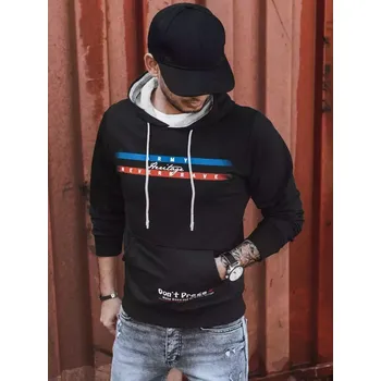 Pánská mikina Černá pánská mikina s potiskem BX5386 Velikost: 2XL