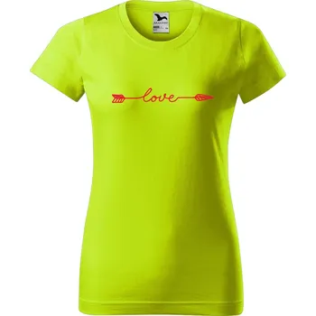 Dámské oblečení DOBRÝ TRIKO Dámské tričko s potiskem Šíp love Barva: Limetková, Velikost: XL