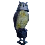 Trojrozměrná maketa sova 40 cm, rotující hlava - univerzální kotvení