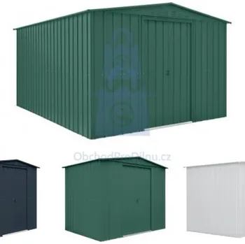 Zahradní domek Domek zahradní plechový, se střešním oknem, GLOBEL 2950 x 3610 x 2030 mm, antracit, balení 1 ks