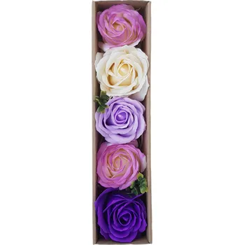 Mýdlo made by ANTEROS Dekorace Mýdlové květy v dárkovém boxu 5ks Mix