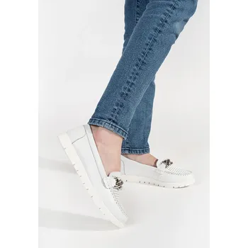 Dámské mokasíny Goodin Trendy bílé mokasíny dámské na platformě 39