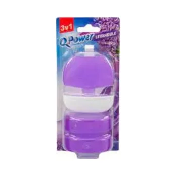 WC čistič Q Power tekutý blok 3x55ml levandule