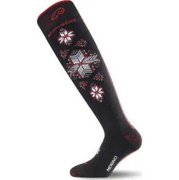 Pánské termo ponožky LASTING PODKOLÉNKA SWN lyž.podkolénka černočervené