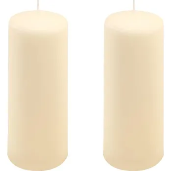 Svíčka Krémová parafínová svíčka 20 cm, 80 h hoření, sada 2 ks