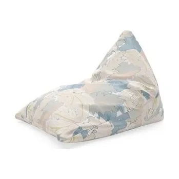 Sedací vak Triangl Šedé květiny: 120 x 100 x 100 cm (cs, Sablio)