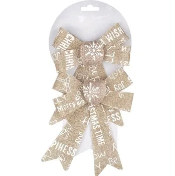 Vánoce Mašle dekorační 18 cm, 2 ks (cs, Anděl Přerov s.r.o.)