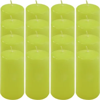 Svíčka Světle zelená parafínová svíčka 10 cm, 20h hoření sada 16 ks