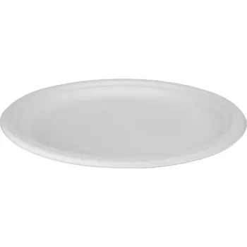 Jednorázové nádobí Talíře z cukrové třtiny kulaté 17 cm 50 ks