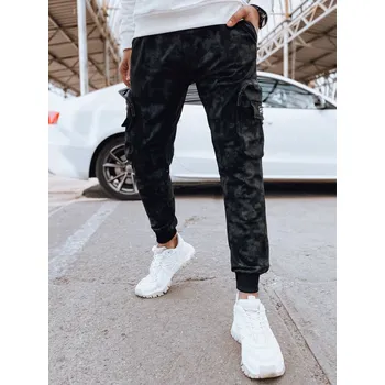 Černé vzorované tepláky s kapsami UX4362 Velikost: 2XL